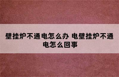 壁挂炉不通电怎么办 电壁挂炉不通电怎么回事